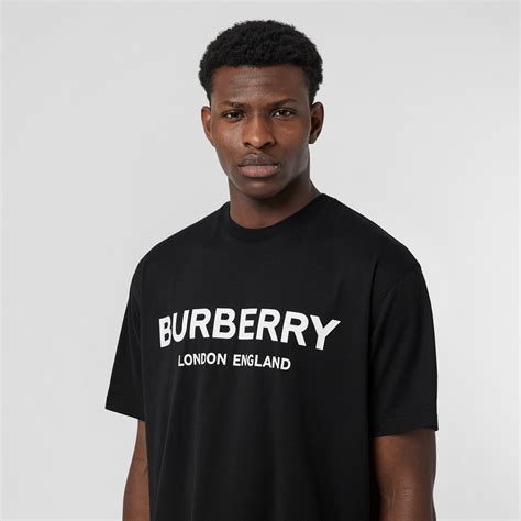 burberry logo print cotton shirt|Burberry tee shirts men.